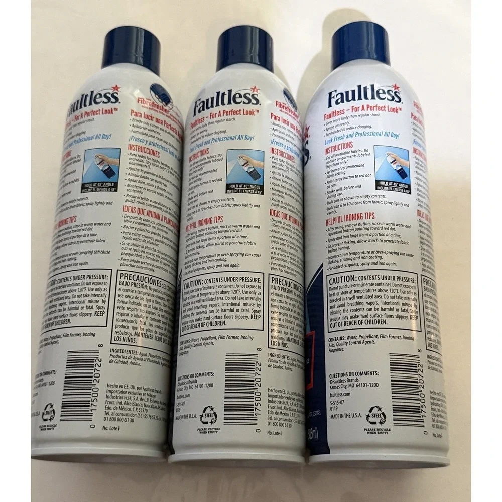 Faultless Heavy Hold Ironing Enhancer Spray Starch, 20 oz‎ (3 pack)